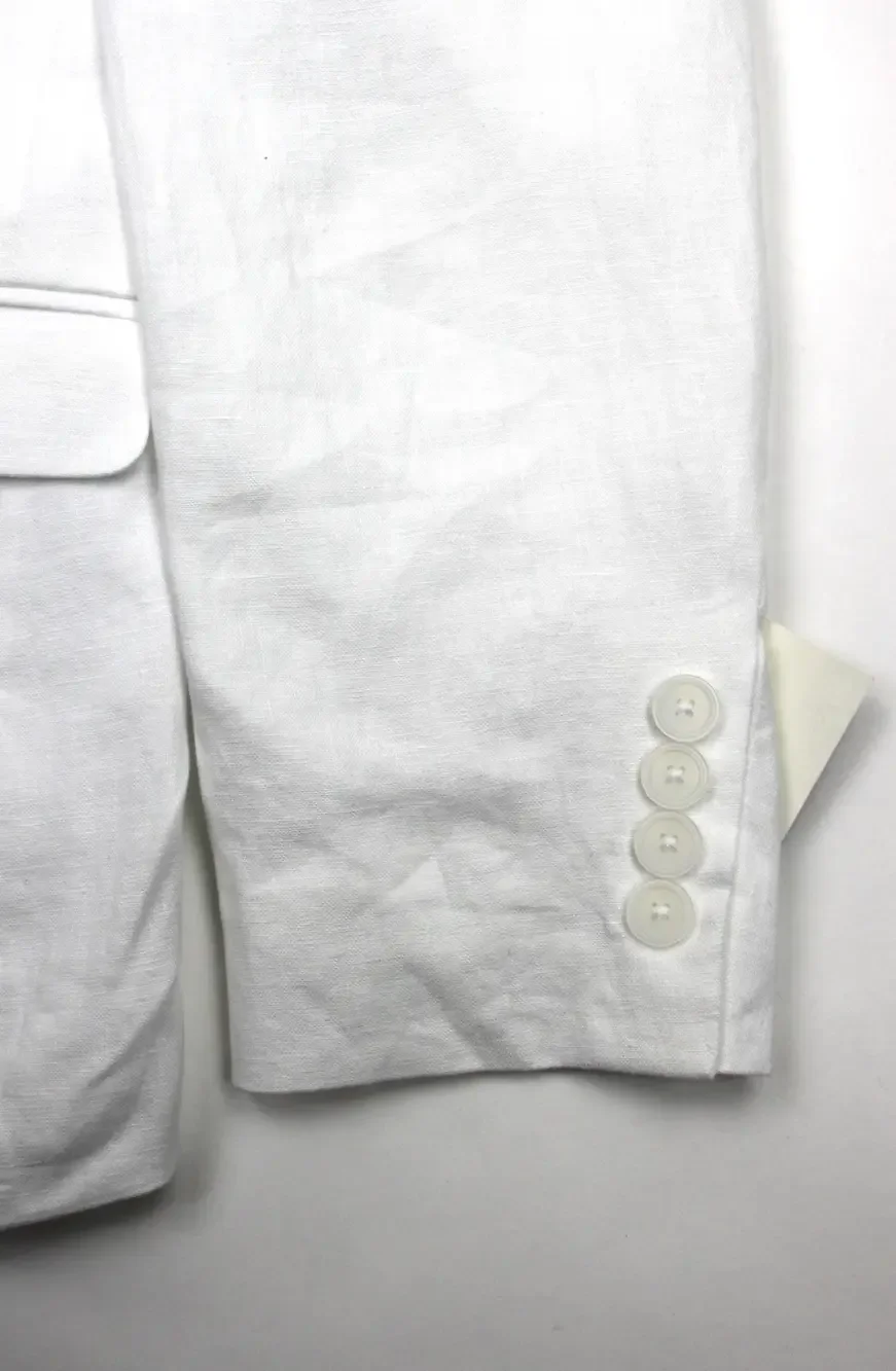 Bar III Blazer Mens 36 R White Slim Fit Linen Sport Coat Jacket Summer